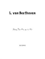 Beethoven - String Trio No.4 – Score & Parts